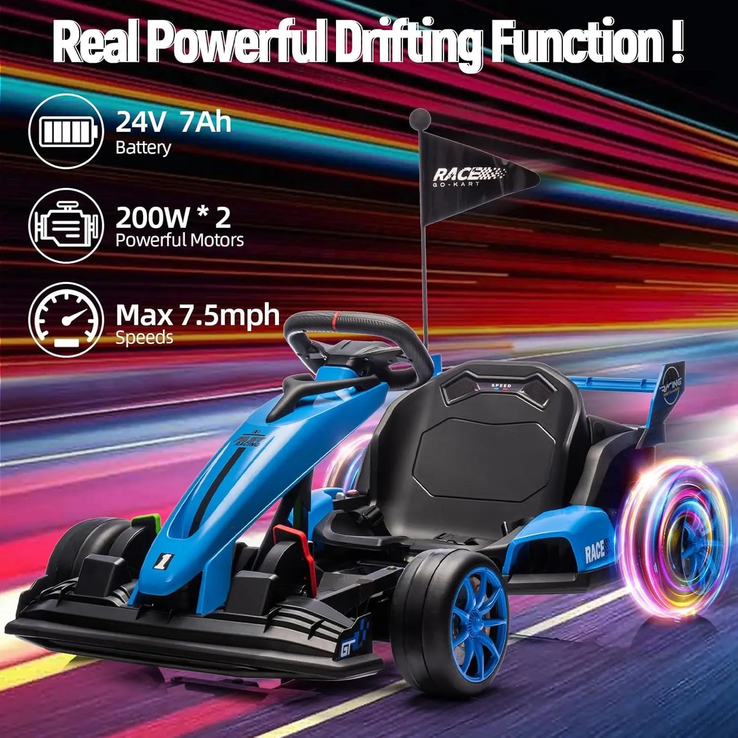 Go Kart Electric Ride Onboard Car 24V Drift Racing Toy