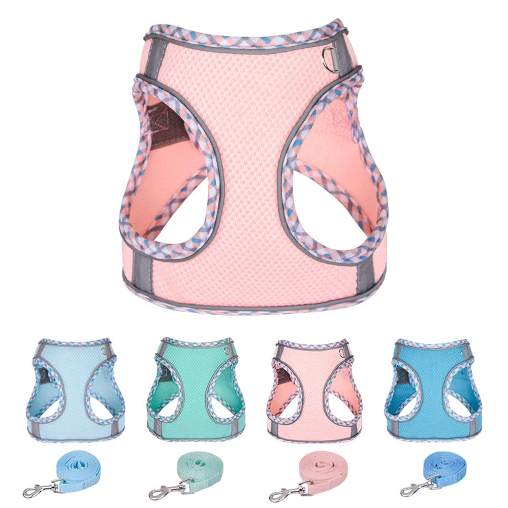Mesh Breathable Vest Harness for Small Medium Dogs and Cats