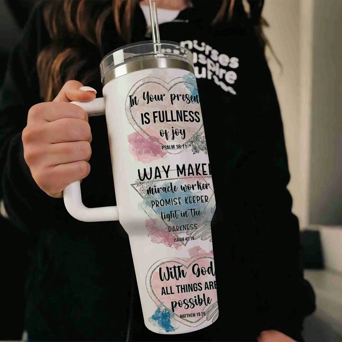 Bible Verse Stainless Steel Insulated Tumbler Bottle With Lid