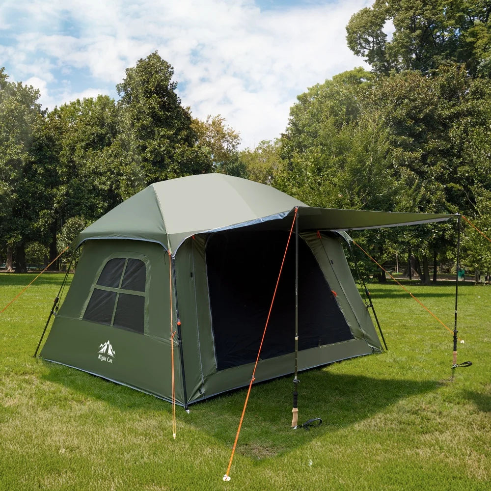 Night Cat Blackout Cabin Pop Up Camping Tent With Rainfly