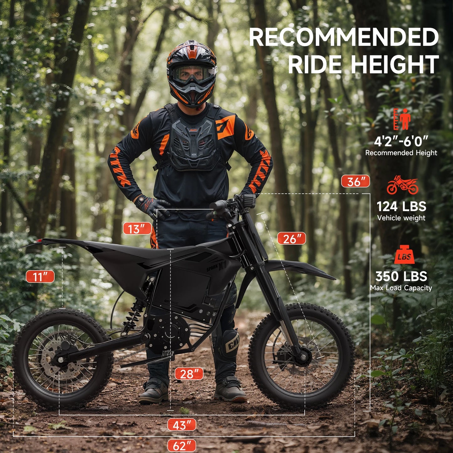 QRONGE X1 Spark Electric Dirt Bike 4500W Peak 60V Battery