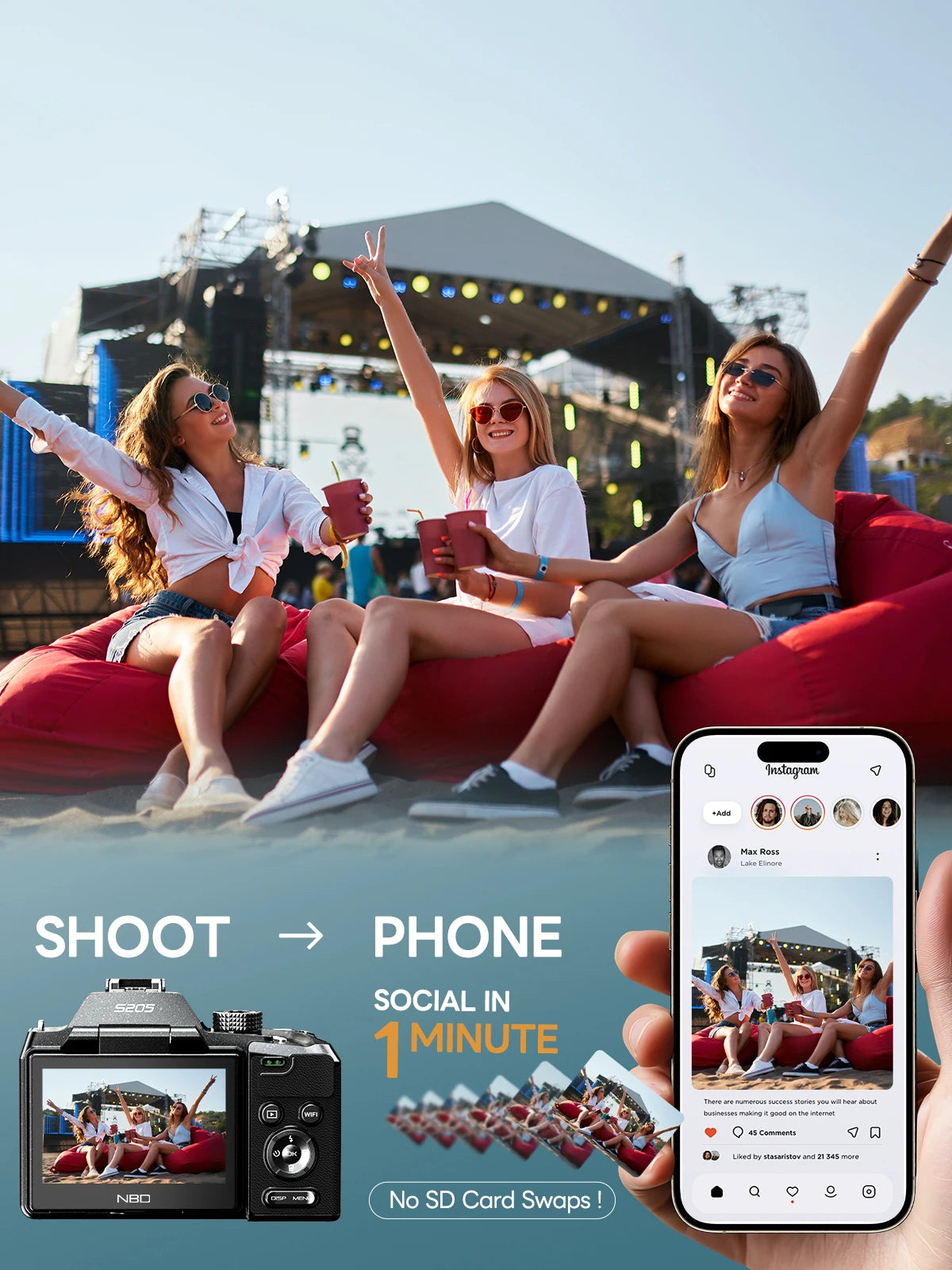 NBD S205E 64MP 5K Vlogging Camera For Professional Photography