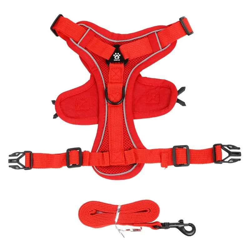 No Pull Dog Harness And Leash Set Reflective Chest Strap
