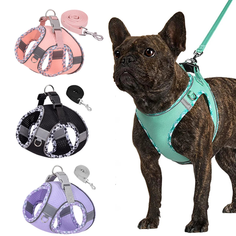 Mesh Breathable Vest Harness for Small Medium Dogs and Cats