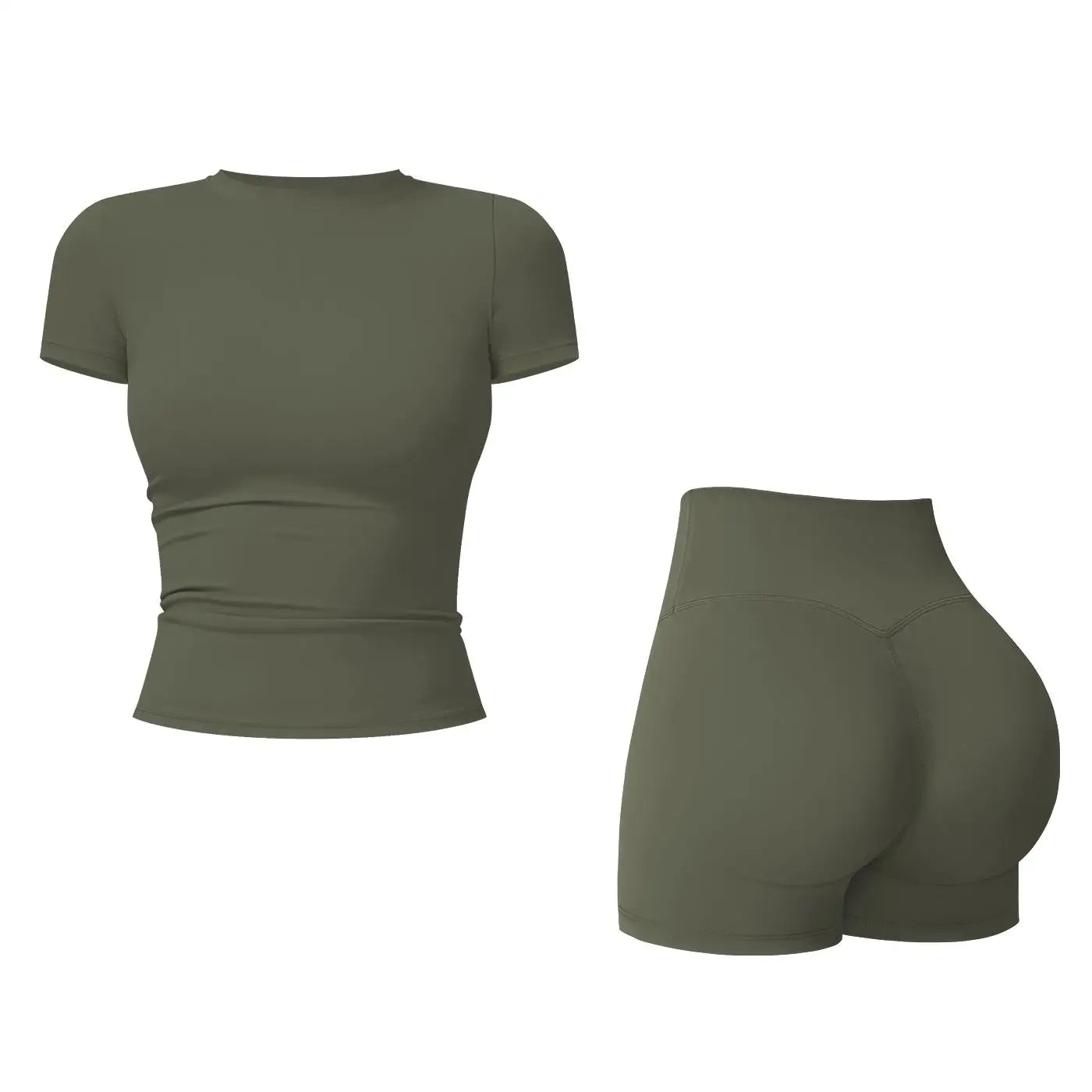 Tenwolf Womens Two Piece Yoga Set Boat Neck Backless Tank