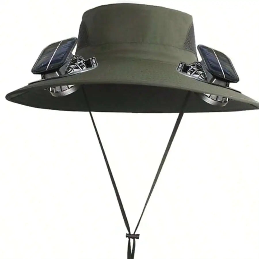 Solar Powered Sun Hat With Fan For Outdoor Hiking Camping