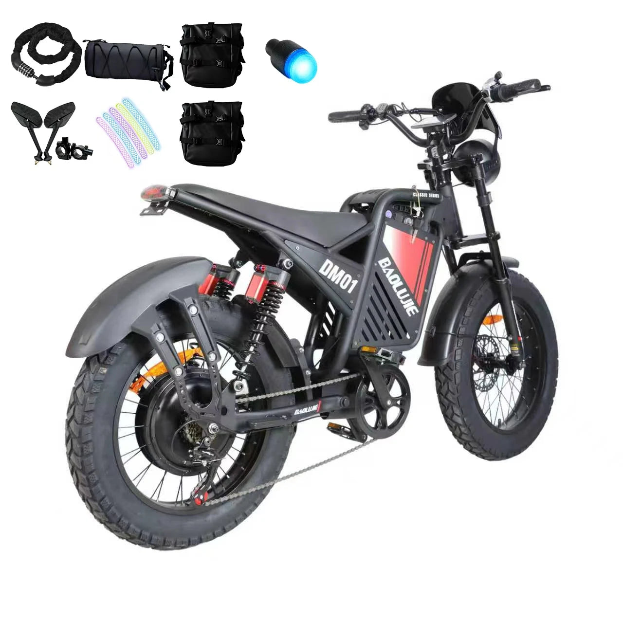 Baolujie DM01 Electric Motorcycle 2000W Ebike 60V Battery