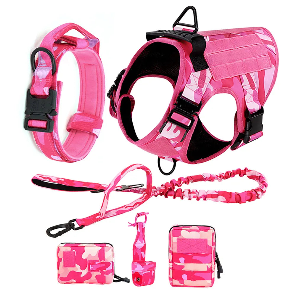 Military Camouflage Dog Harness Adjustable Vest For Large Dogs