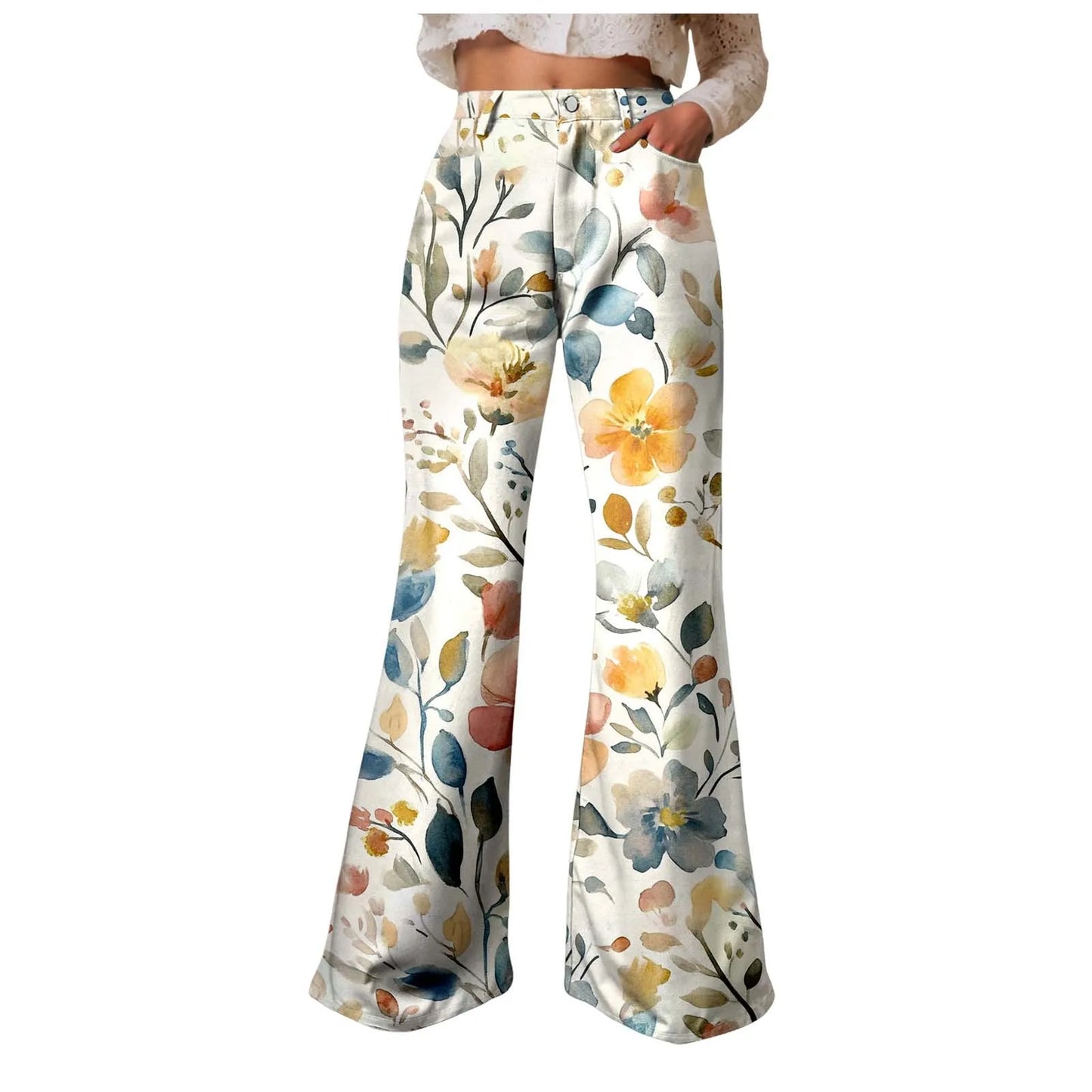 Women Baggy High Waist Wide Leg Jeans Washed Denim