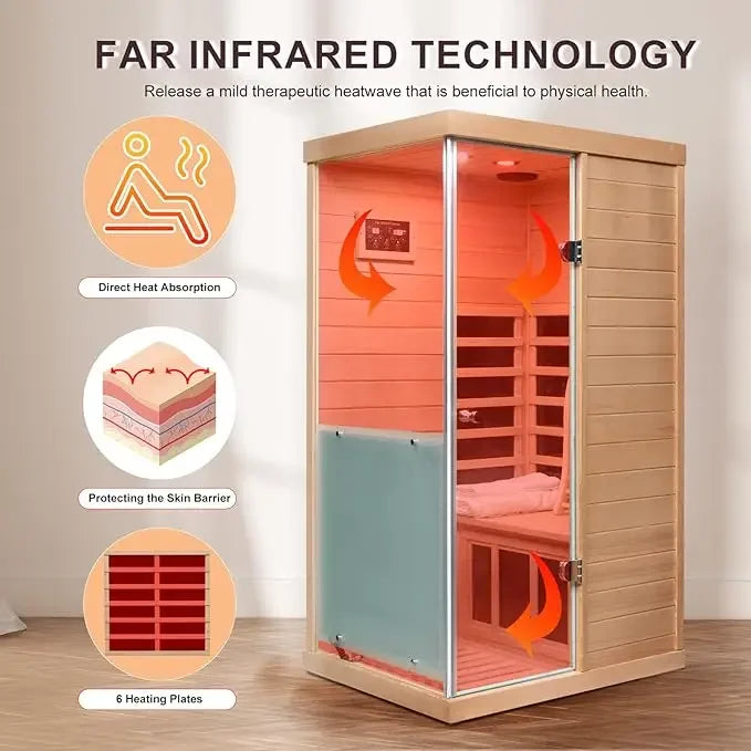 One Person Far Infrared Indoor Sauna With Bluetooth Speakers