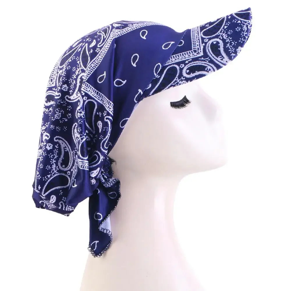 MSFGJZM Paisley Print Sun Protective Wide Brim Hat With Scarf