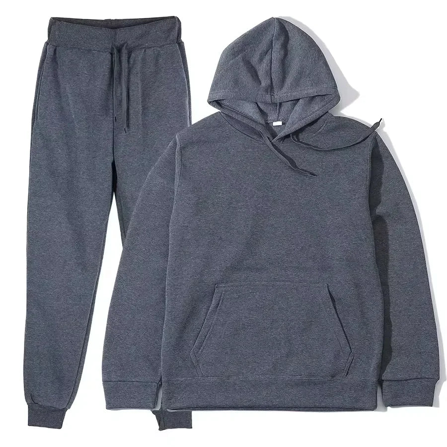 Women Winter Tracksuit Two Piece Set Hooded Sweatshirt And Trousers