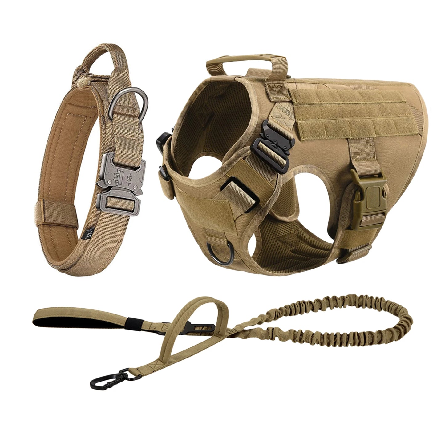 Tactical Dog Harness Vest With Molle Pouches For Training