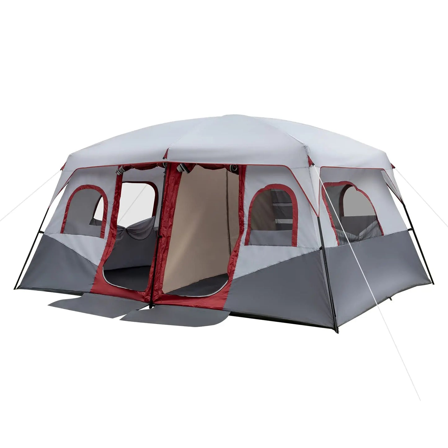 Cabin Tent With Two Doors Waterproof Windproof Family Camping Tent