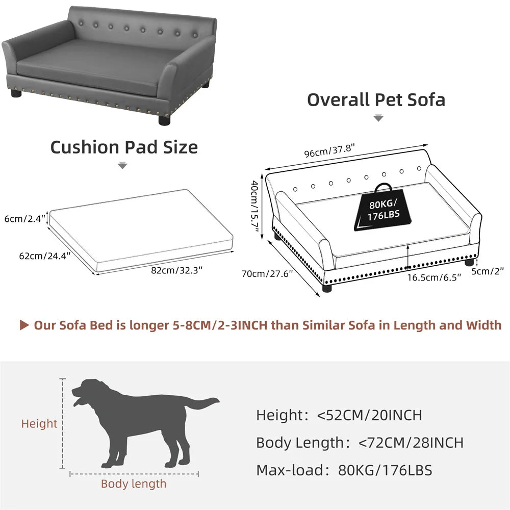 BORWART Premium Heavy-Duty Pet Sofa Bed For Dogs And Cats