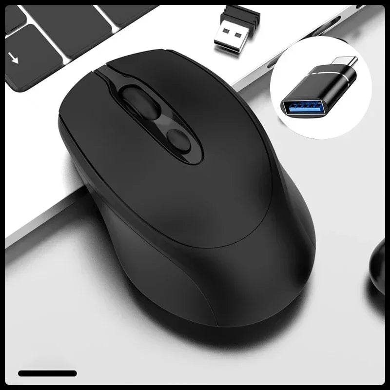 Wireless Rechargeable Bluetooth 2.4G Silent Mouse For PC MacBook Tablet
