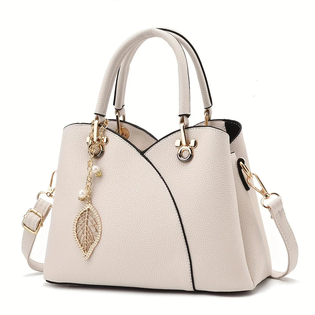 Lychee Patterned PU Leather Handbag For Women Everyday Use