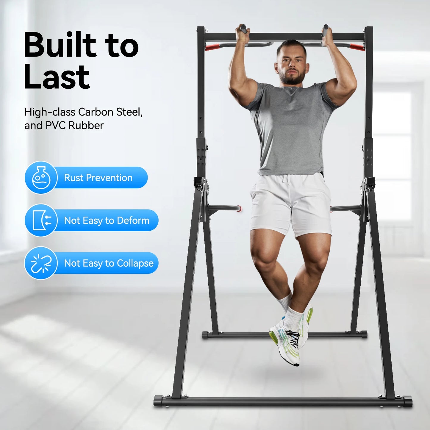 Height Adjustable Free Standing Pull Up Bar 440 Lb Capacity