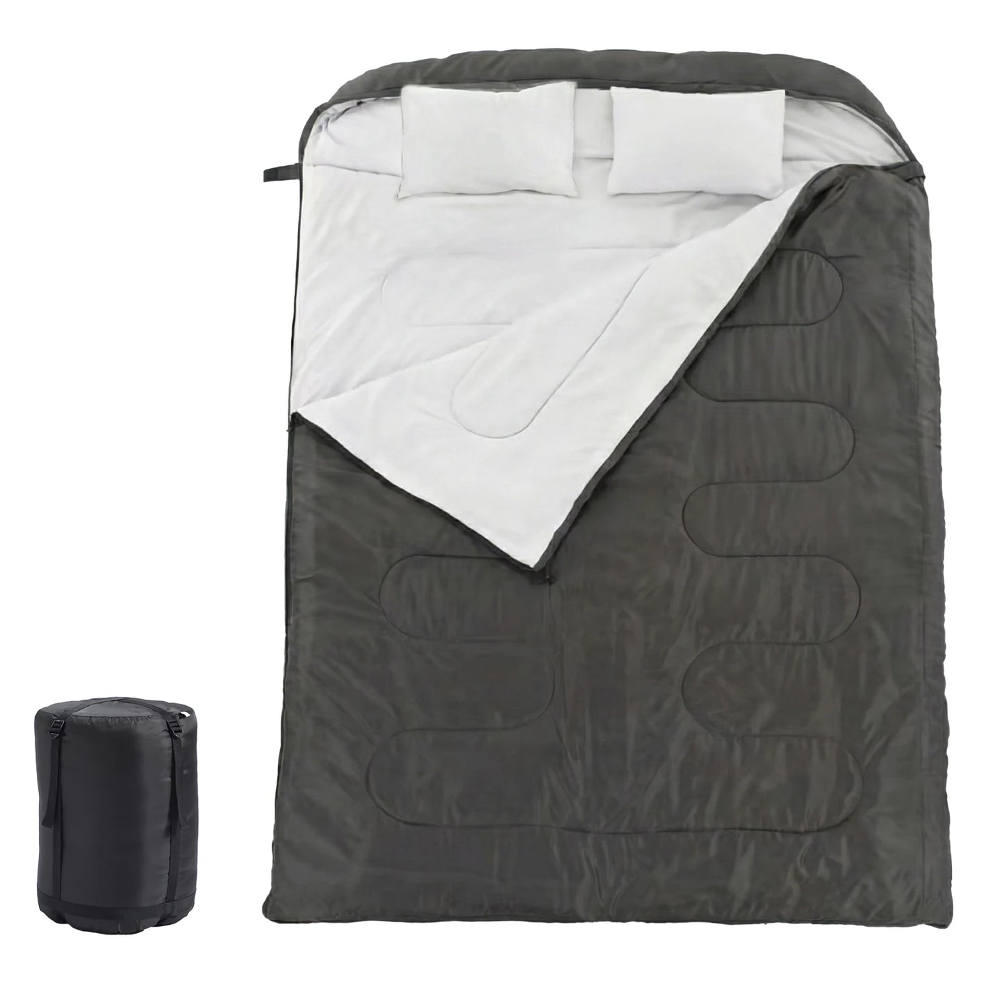 JHK Double Sleeping Bag With Pillow For Adults Three Season Lightweight