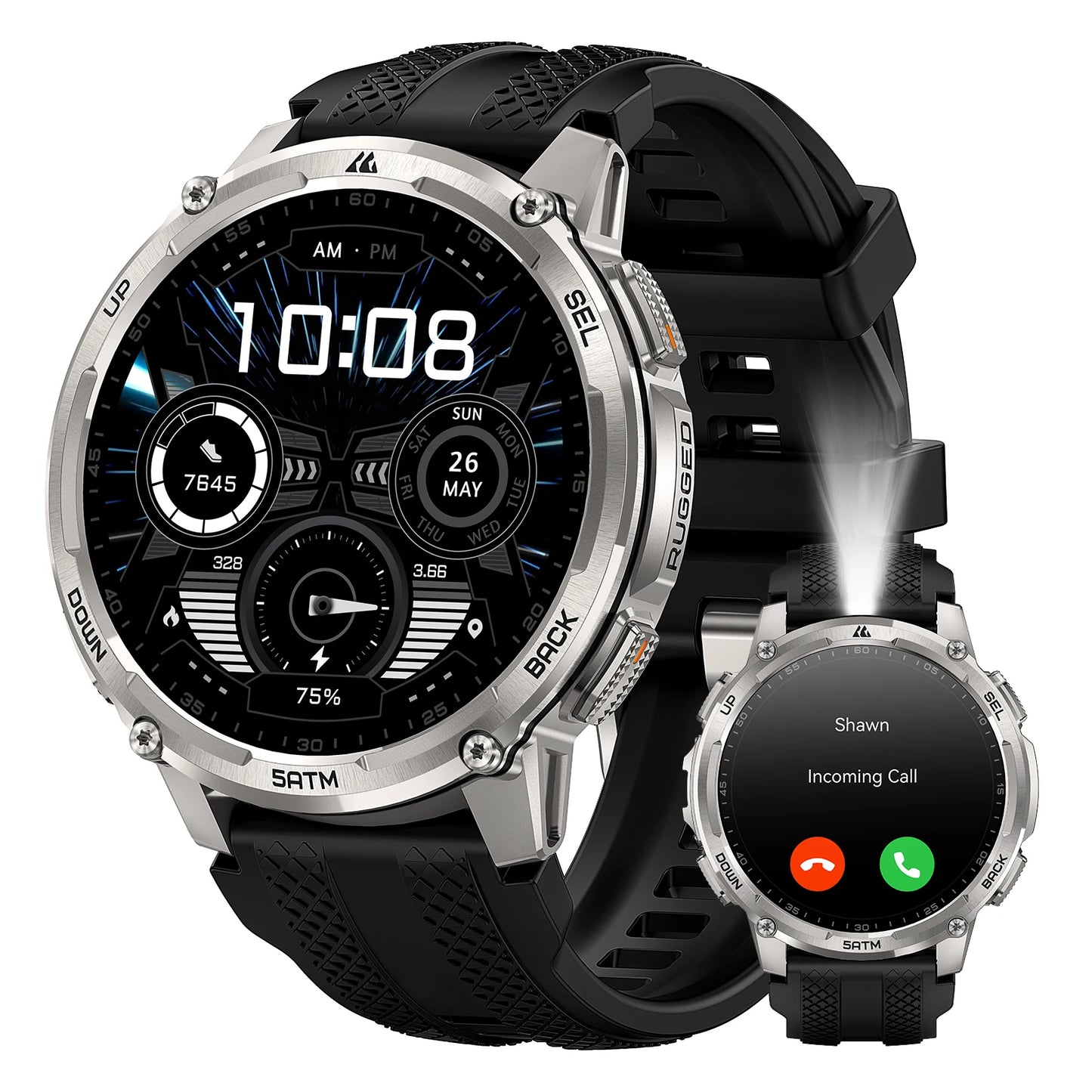 KOSPET Tank T4C Rugged Smartwatch With Dual GPS And Flashlight