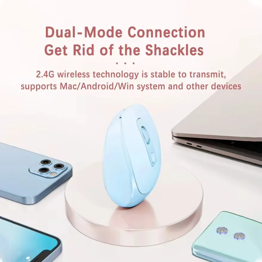 Wireless Rechargeable Bluetooth 2.4G Silent Mouse For PC MacBook Tablet
