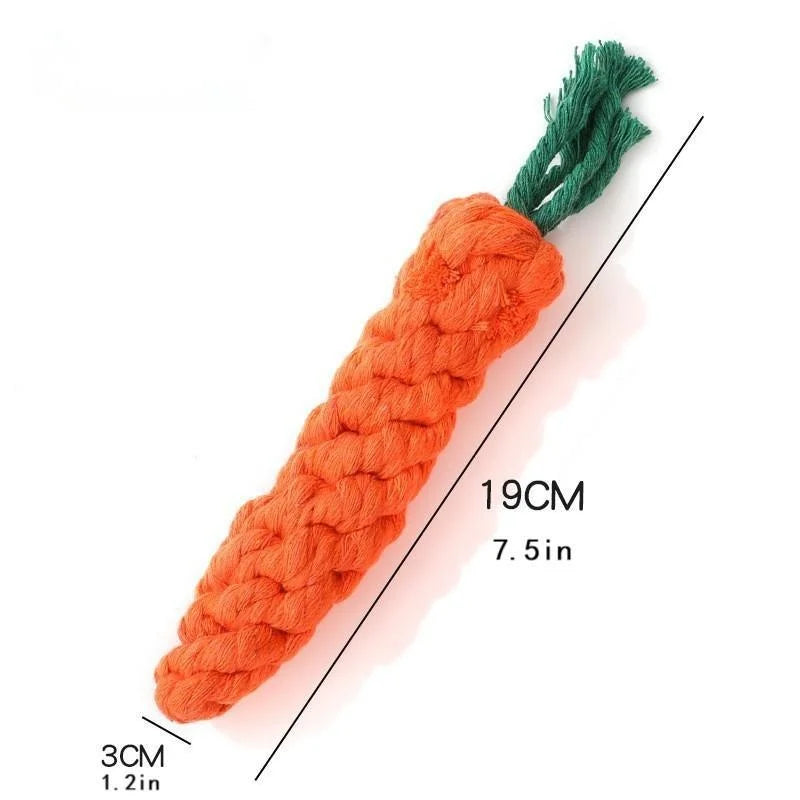 Pet Knot Carrot Rope Toy For Dogs And Cats Chewable