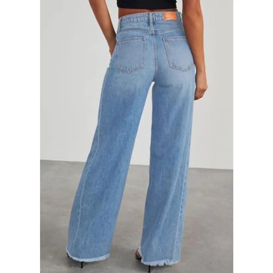 PRETTYGARDEN Wide Leg Jeans for Women High Waist Denim Palazzo