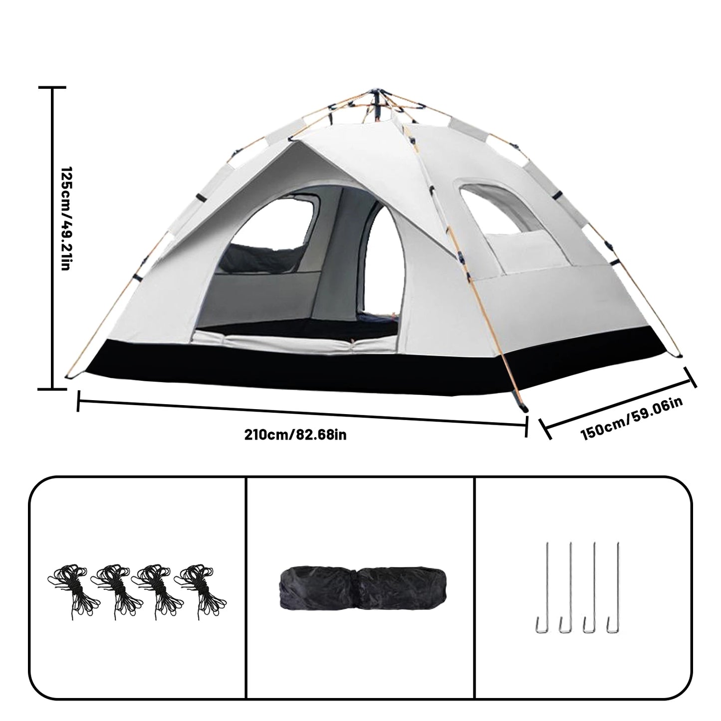 Pakicetus Auto-Tent Quick Setup Sunshade for Two People