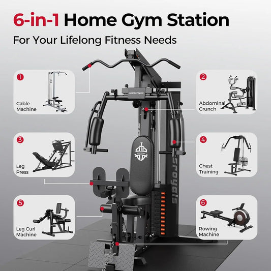 FED Fitness Home Gym Equipment 150LBS Weight Stack Pulley System