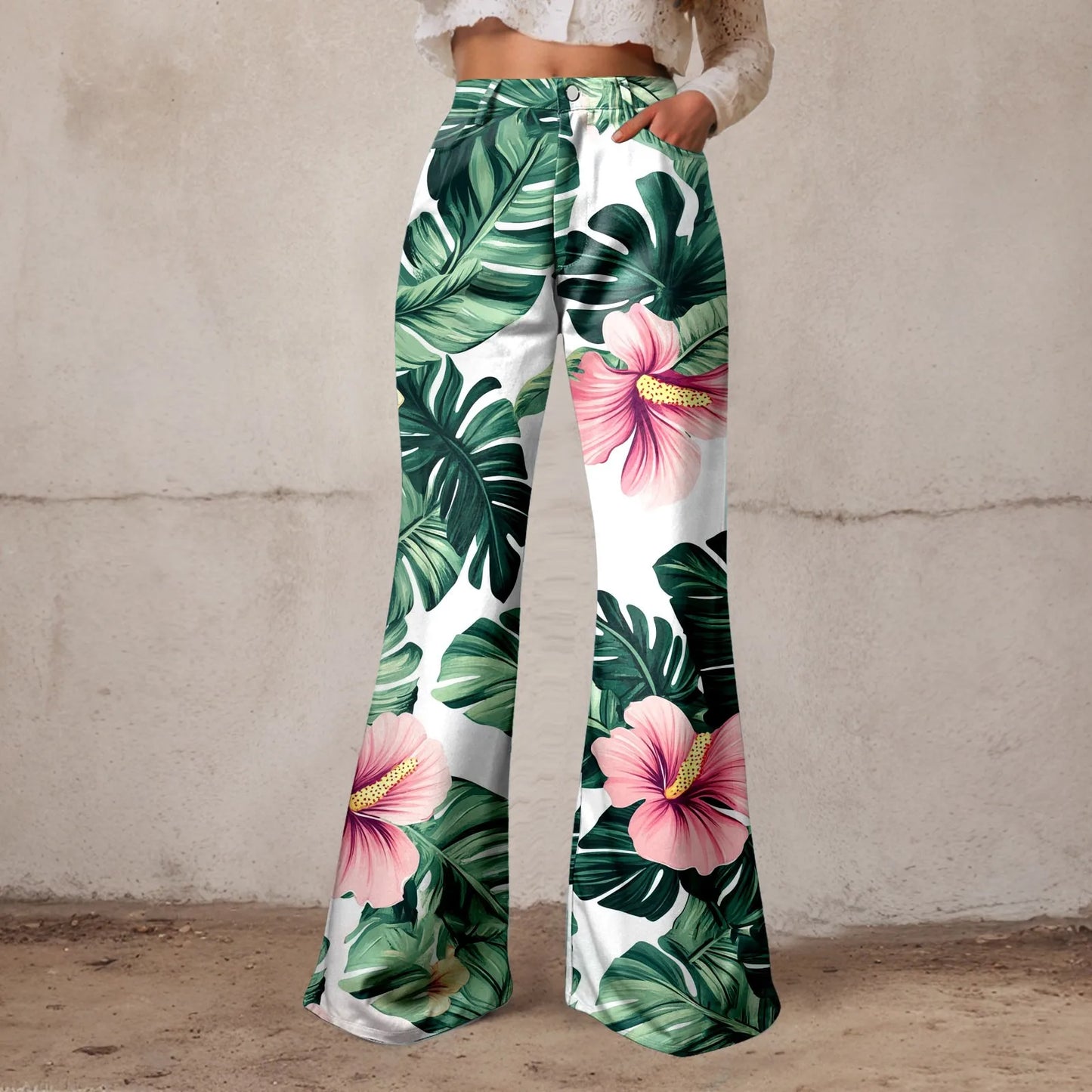 Women Baggy High Waist Wide Leg Jeans Washed Denim