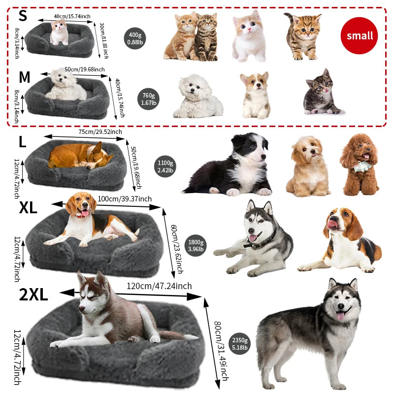 Orthopedic Thickened Dog Bed With Washable Plush Cover