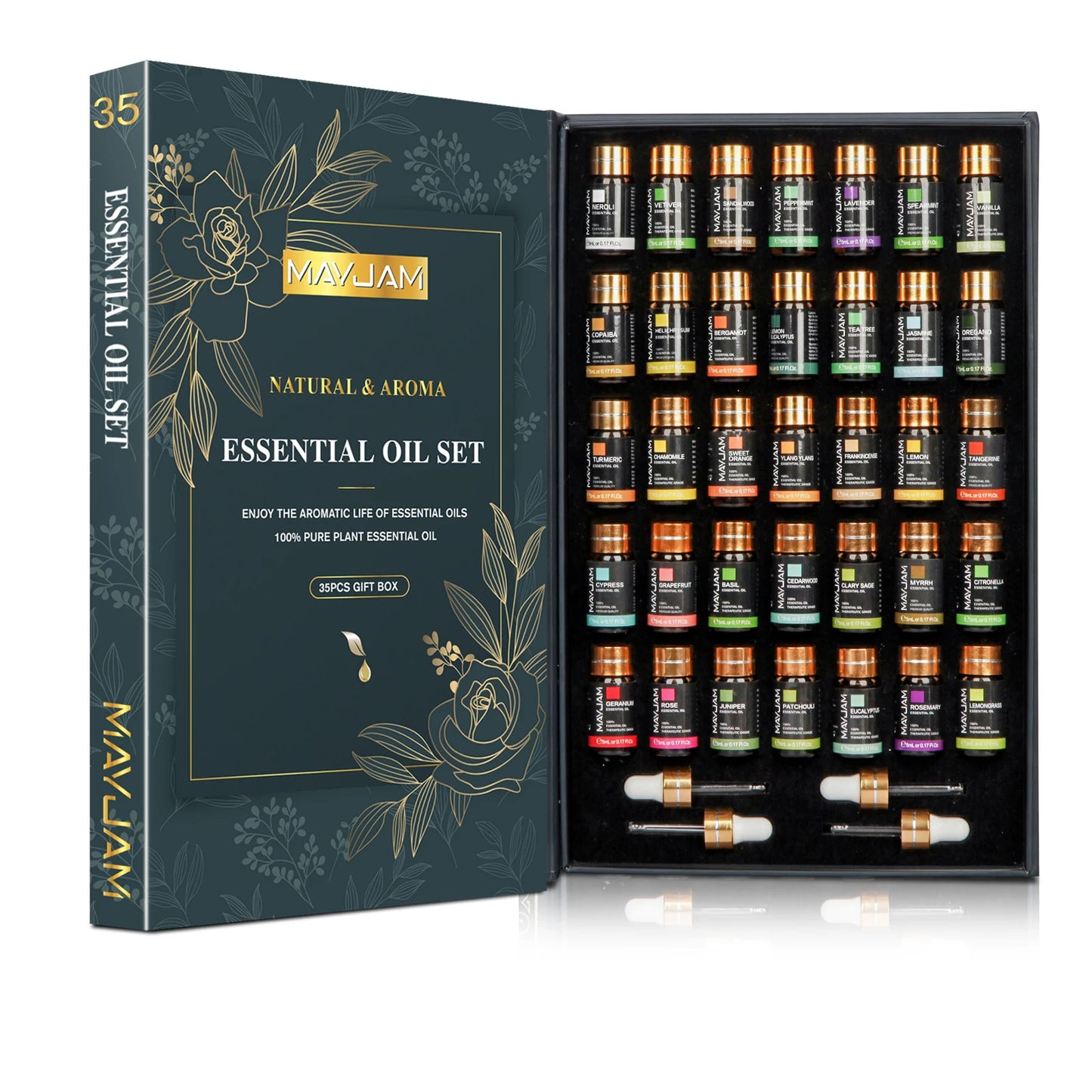 MAYJAM 35Piece Essential Oils Set For Diffusers And Humidifiers