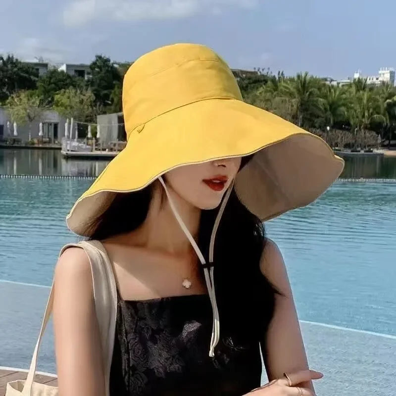 UPF 50 Wide Brim Sun Hat For Women Foldable Travel