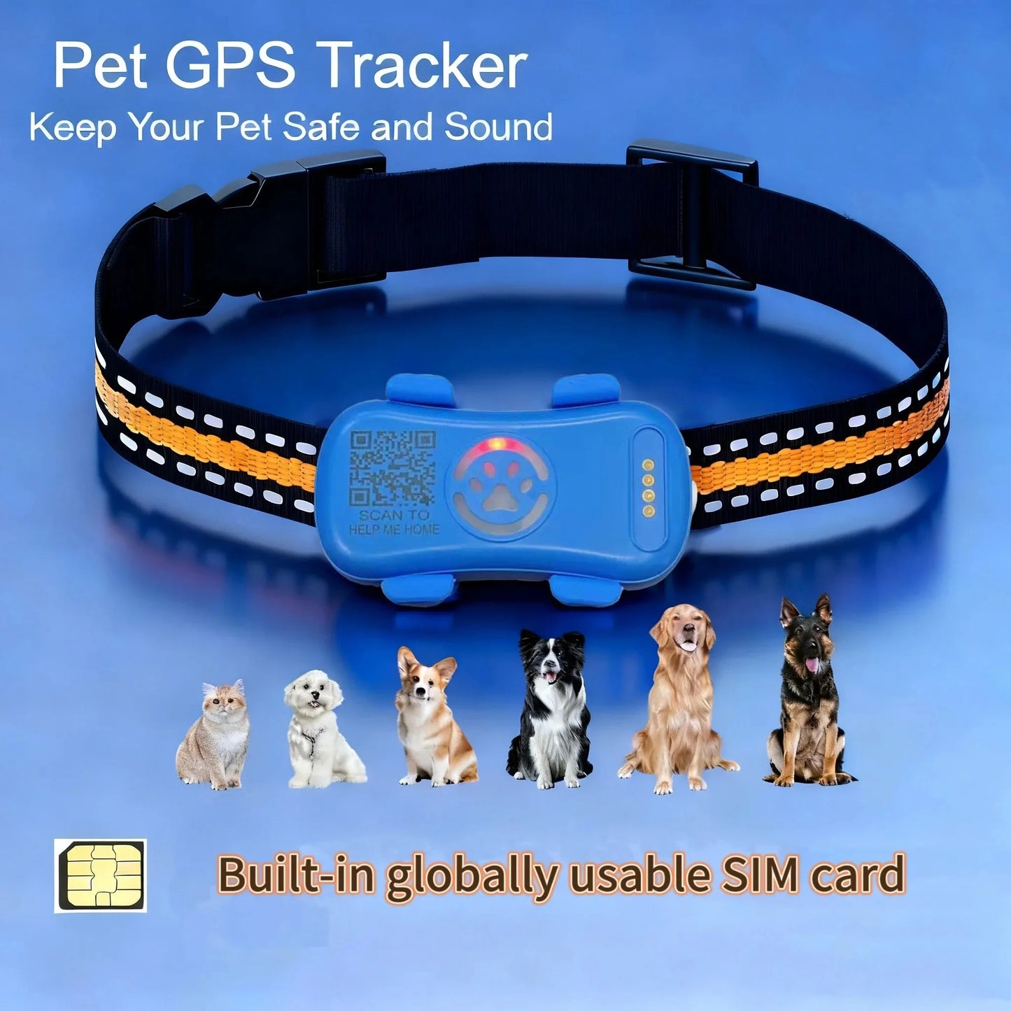 WANWAYTECH GPS Pet Tracker For Dogs Cats Real Time Tracking