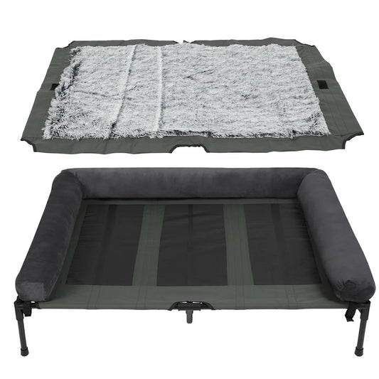 BORWART Raised Outdoor Dog Bed With Cooling Breathable Mat