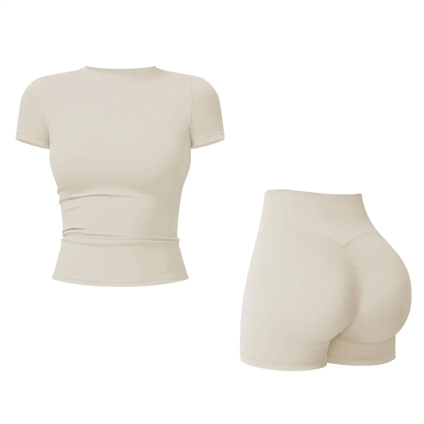 Tenwolf Womens Two Piece Yoga Set Boat Neck Backless Tank