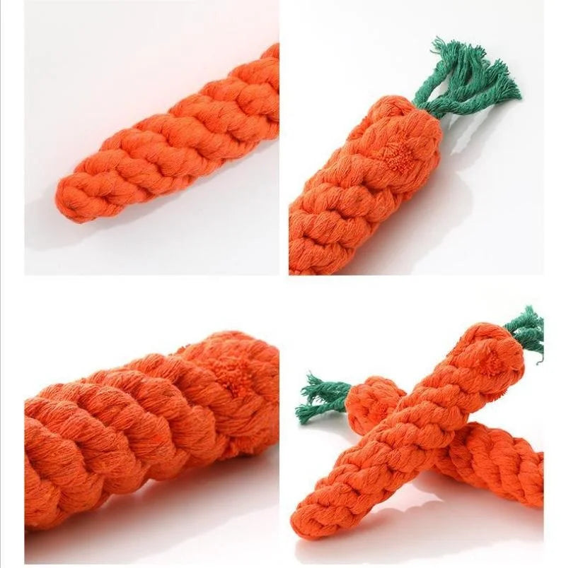 Pet Knot Carrot Rope Toy For Dogs And Cats Chewable