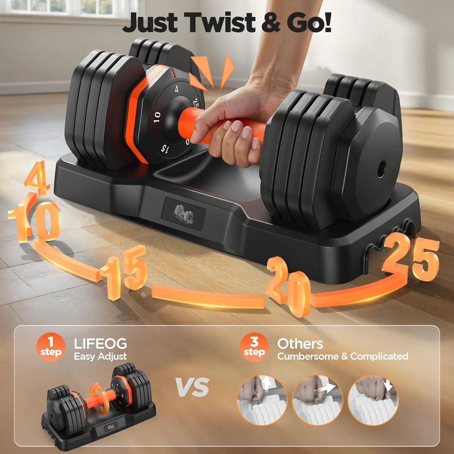 FDB2 Adjustable Dumbbell Set With Storage Box For Home Gym