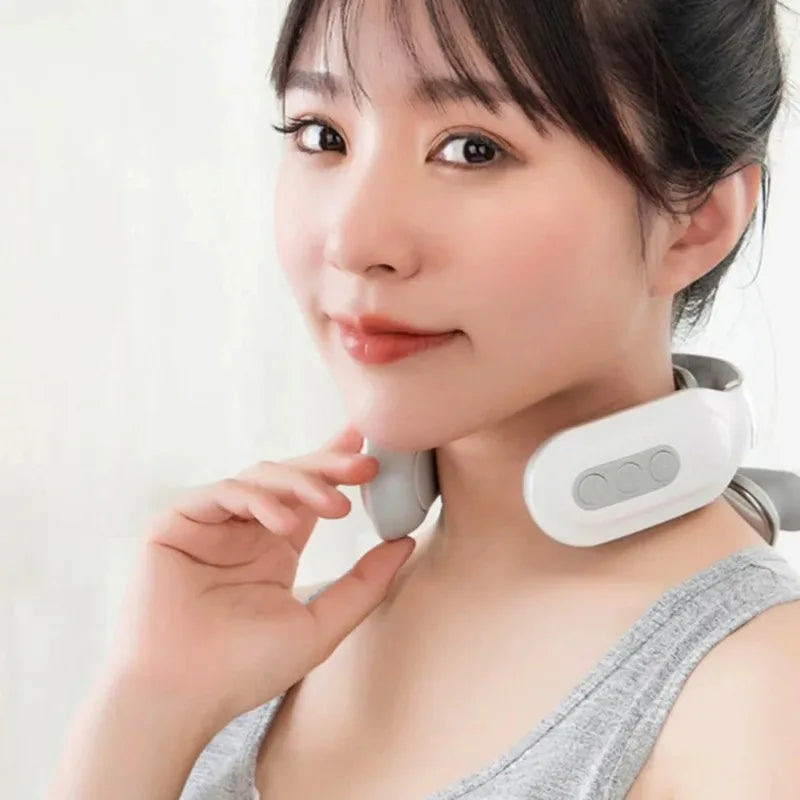 Four-Head USB Neck Massager With Heating And Breathing Light