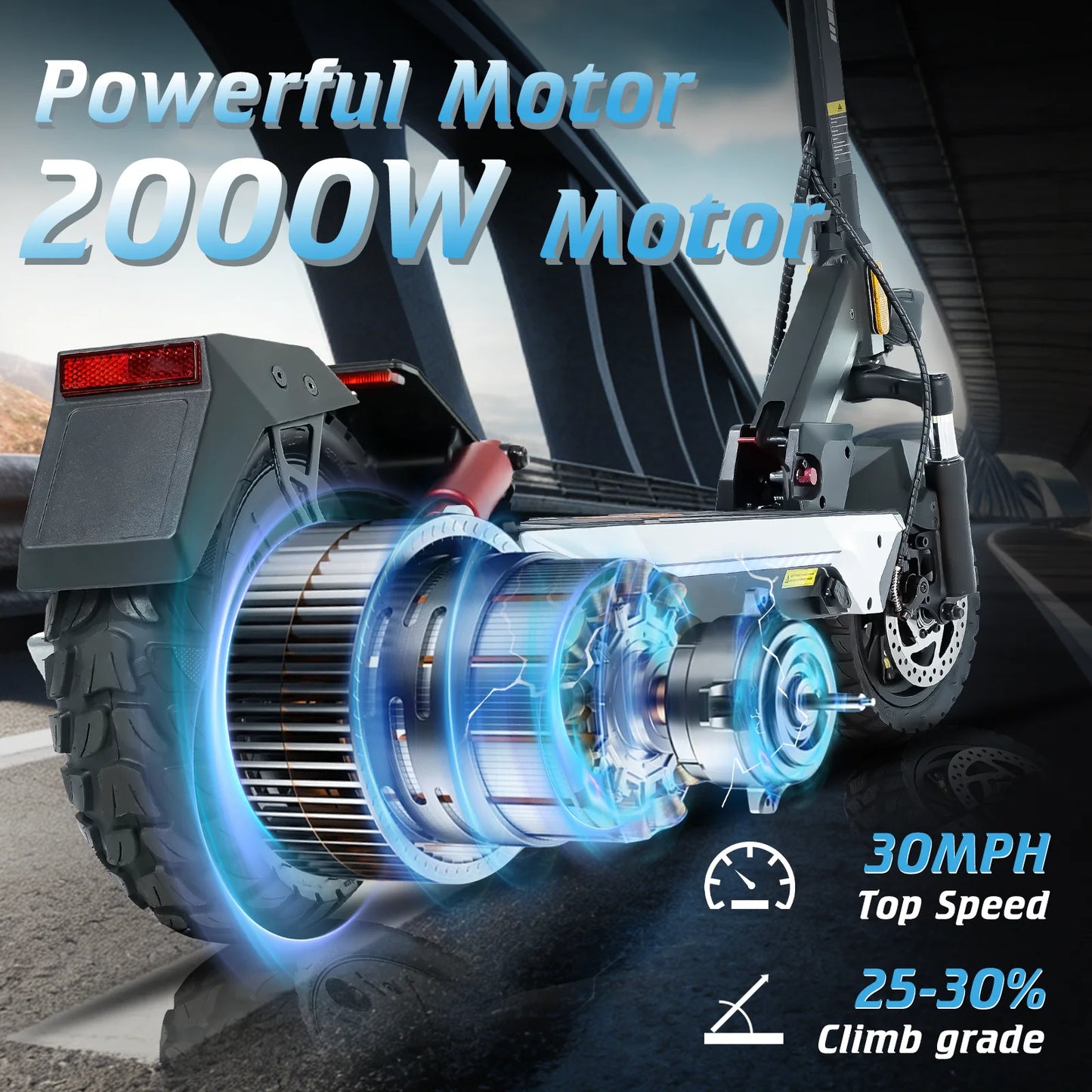 Electric Scooter For Adults 2000W Motor 48V Battery 40 Miles