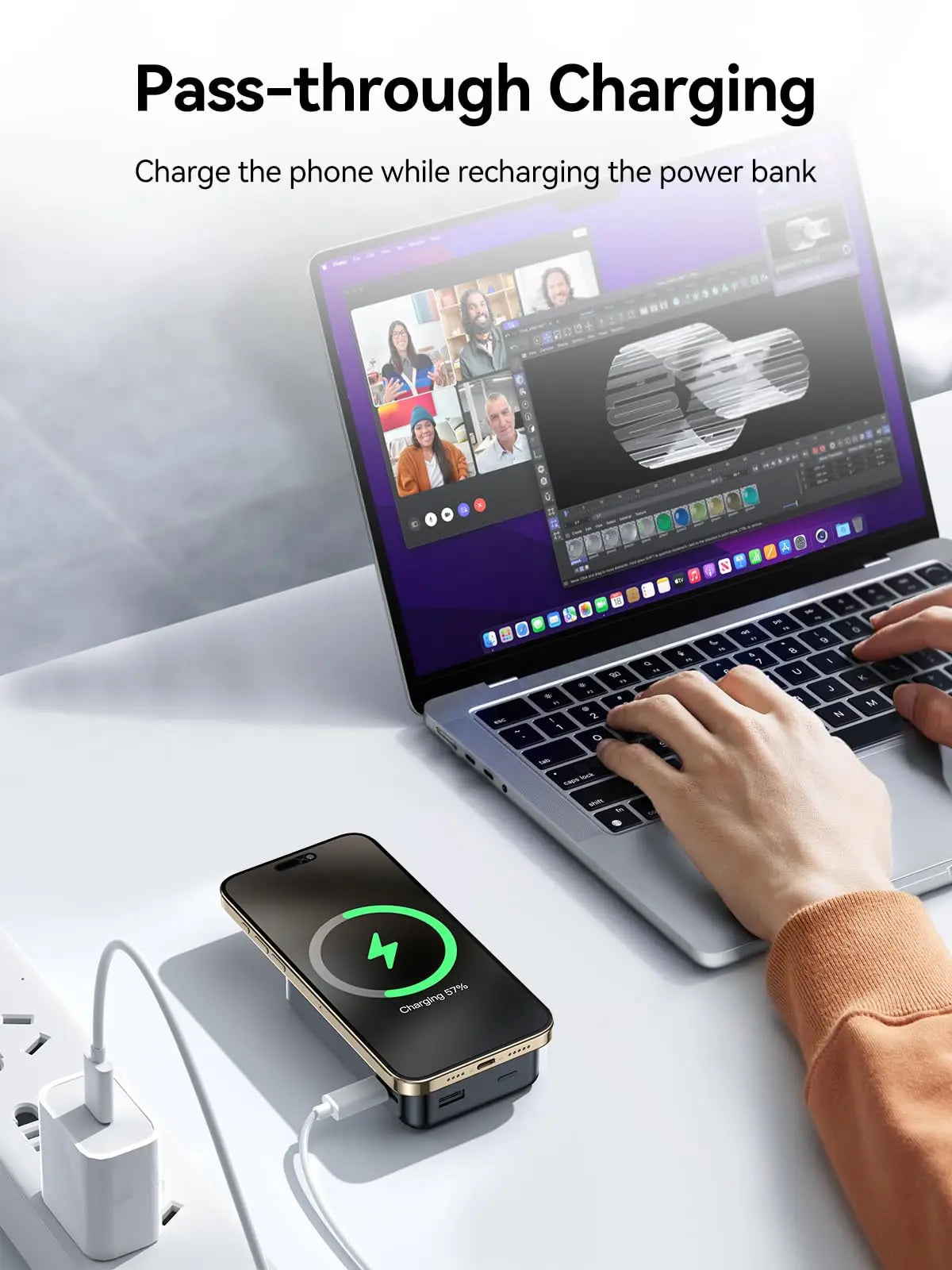 NEWDERY Magnetic Wireless Power Bank PD 20W iPhone and AirPods