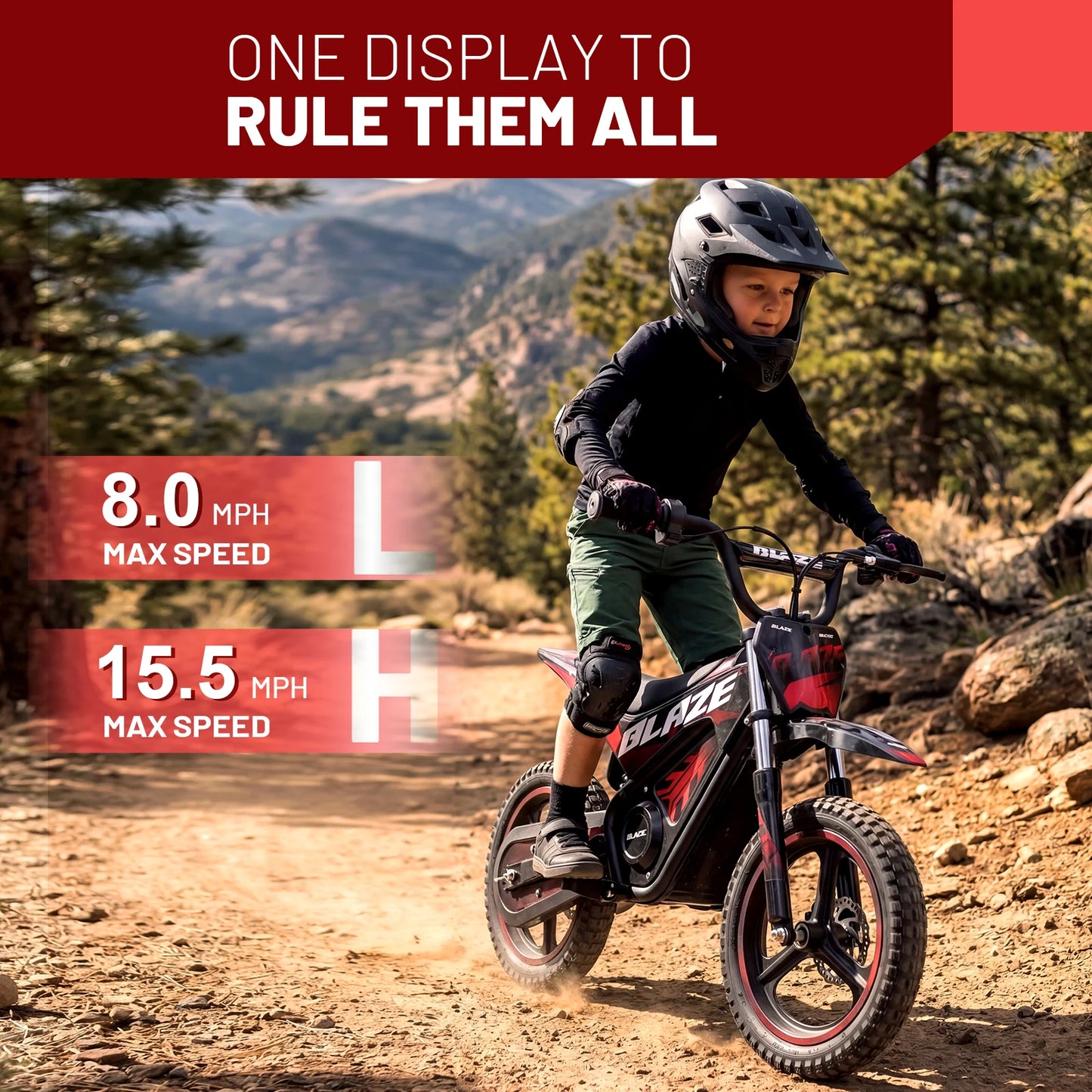 KOOZ HP01E 36V Electric Dirt Bike for Kids, 2 Speeds