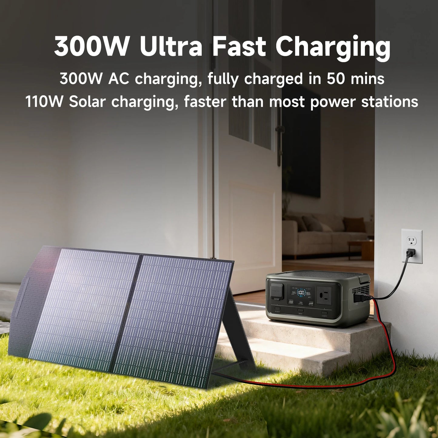 ALLPOWERS VOLIX P300 256Wh Solar Generator With SE100 Solar Panel