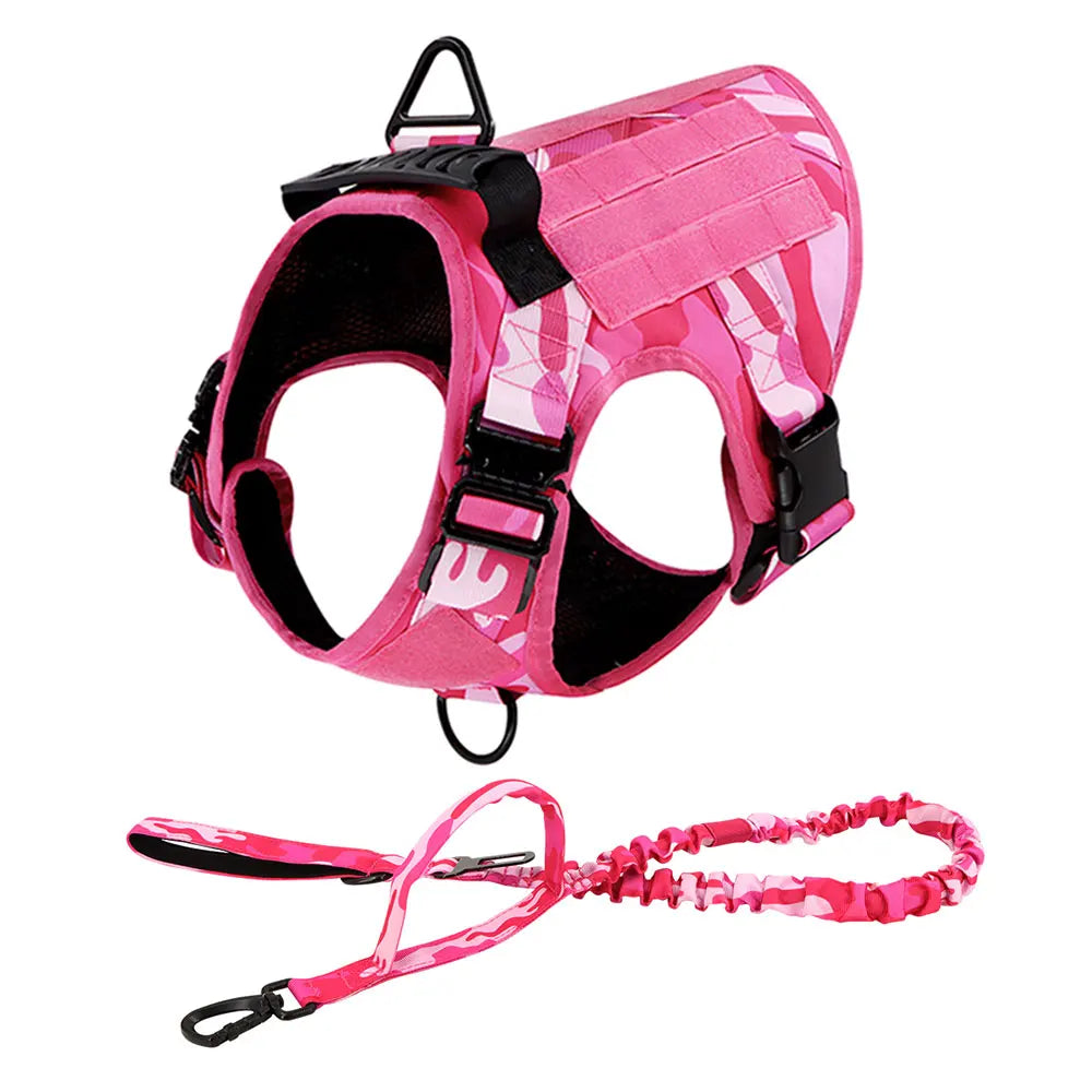 Military Camouflage Dog Harness Adjustable Vest For Large Dogs
