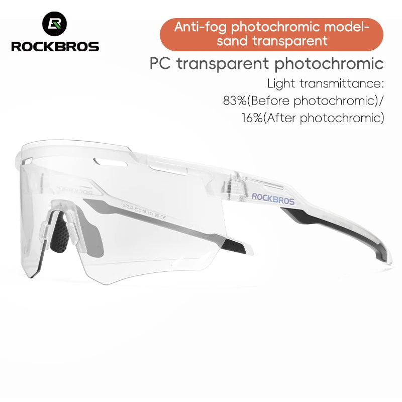 ROCKBROS Photochromic Cycling Glasses UV400 MTB Road