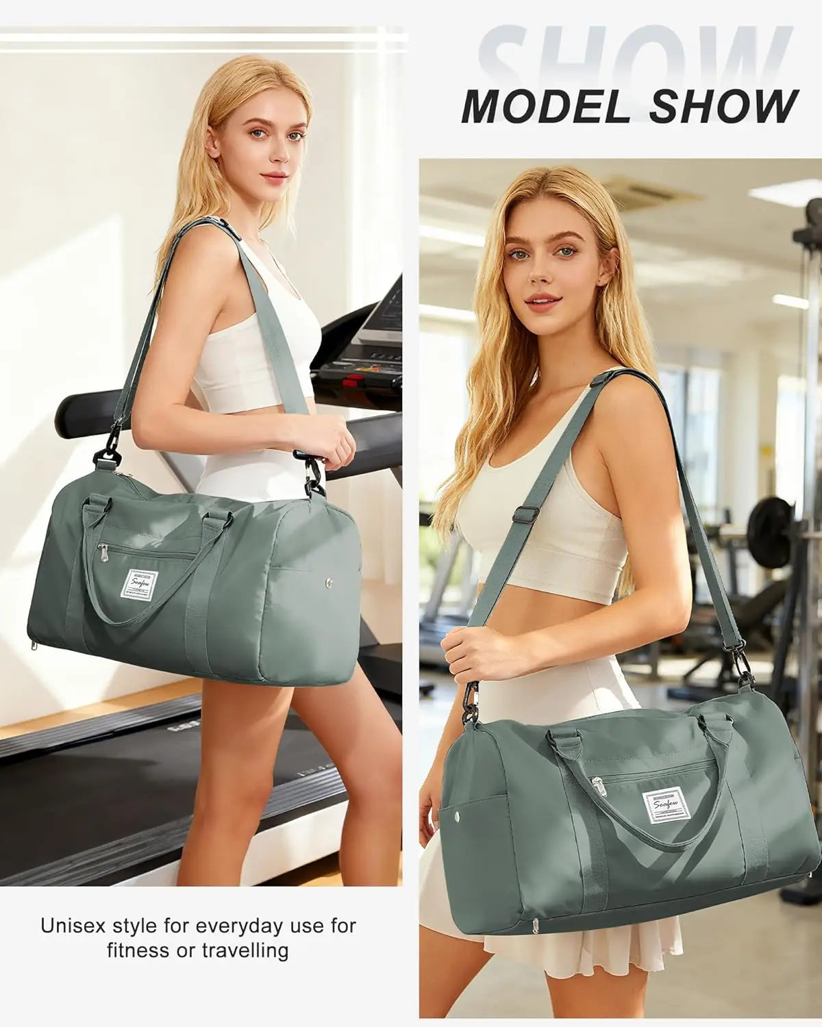 Canvas Women's Gym Bag And Travel Duffel Carry-On For Weekends