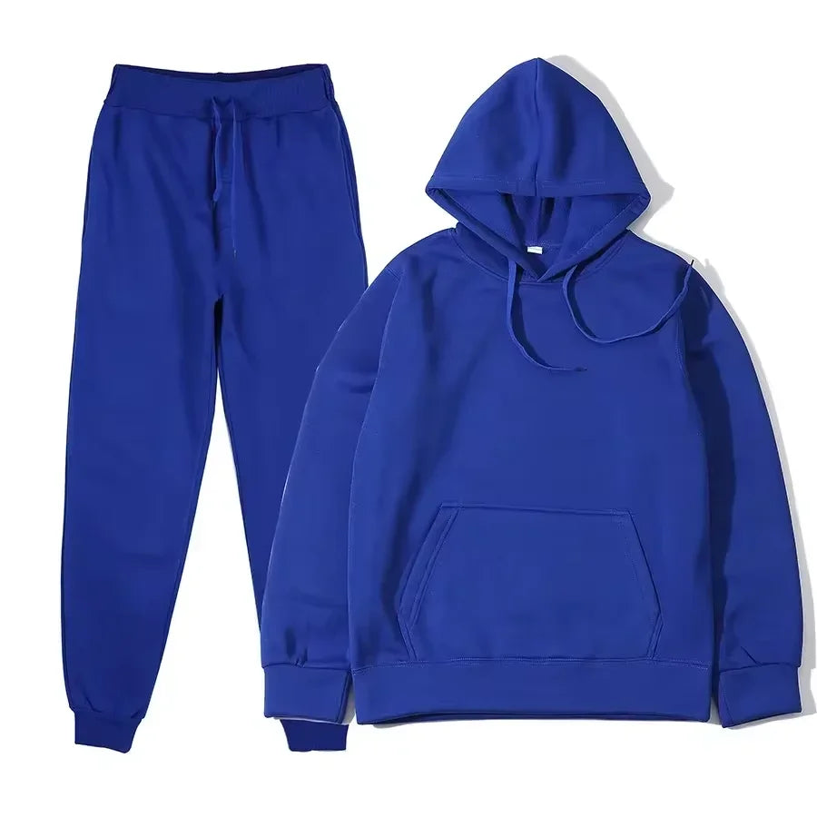 Women Winter Tracksuit Two Piece Set Hooded Sweatshirt And Trousers