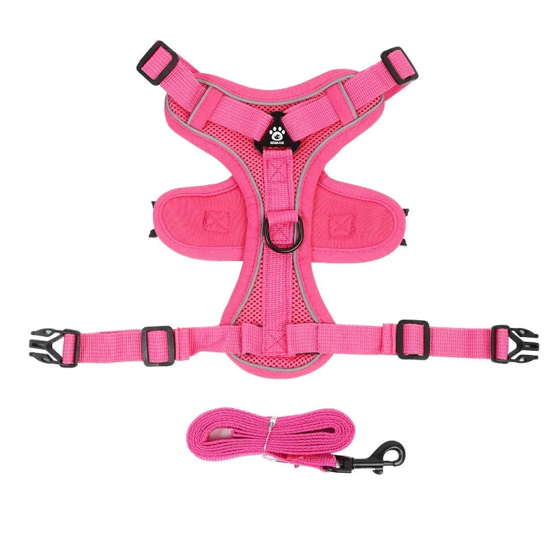 No Pull Dog Harness And Leash Set Reflective Chest Strap