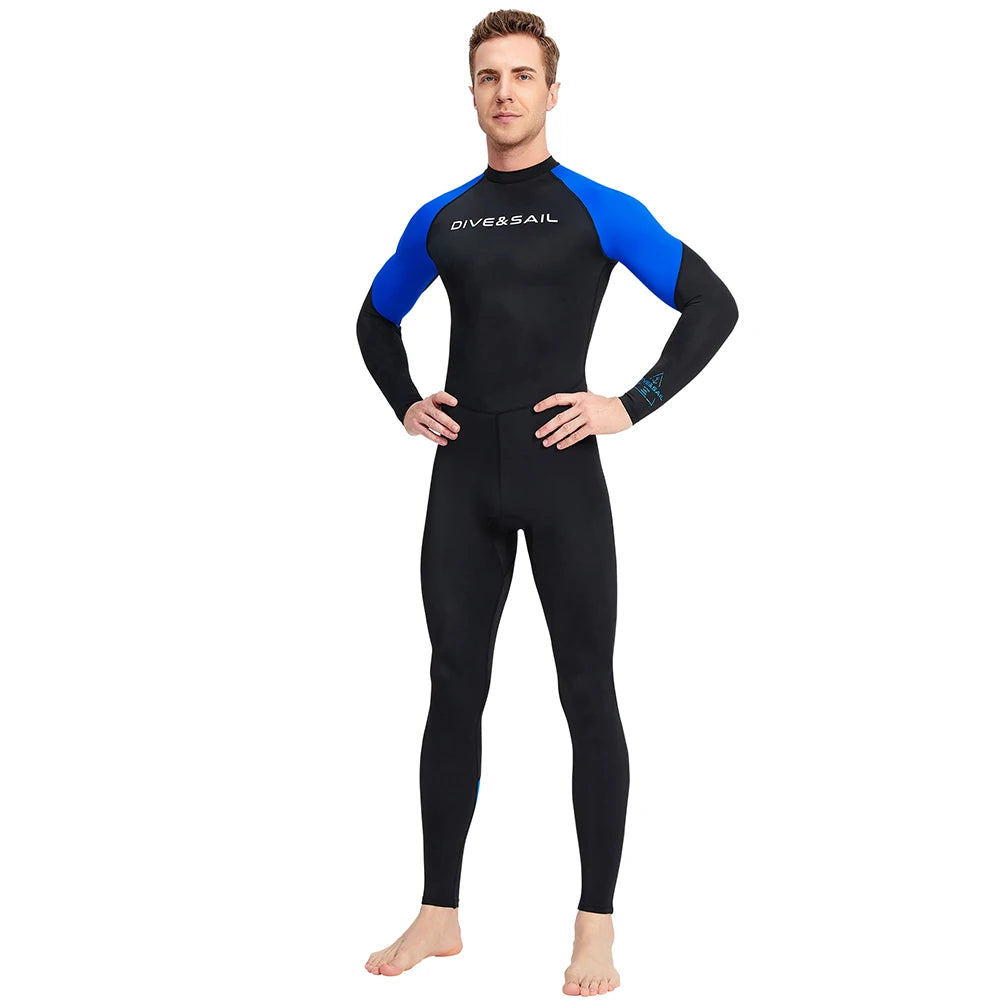 Alloet Men Diving Protection Long Sleeve Sunscreen Swimsuit