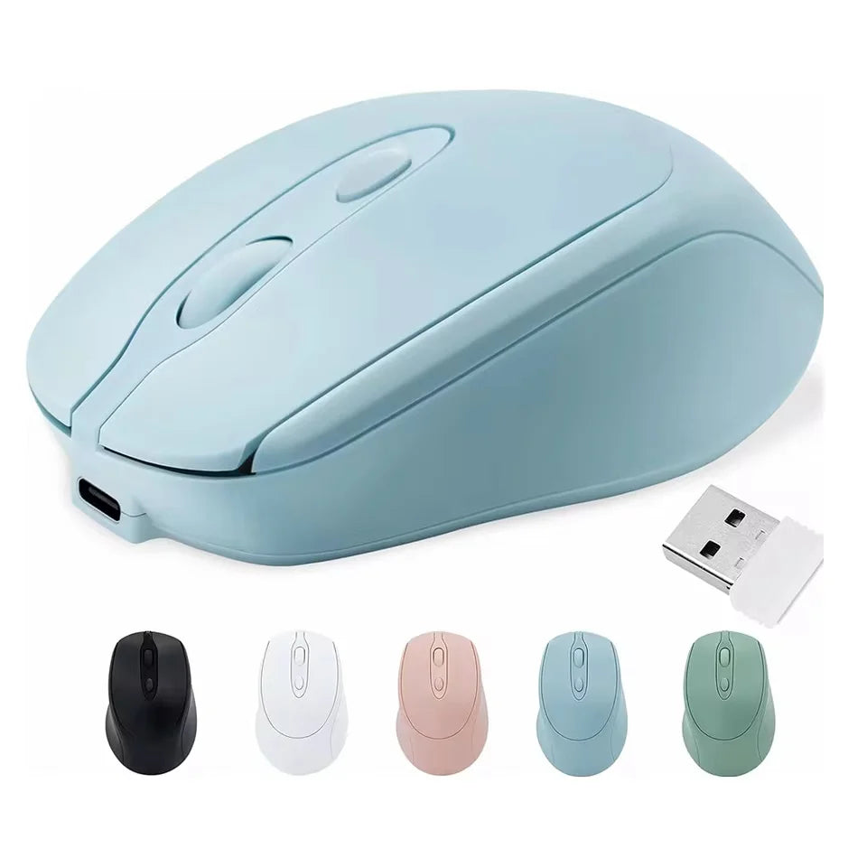 Wireless Rechargeable Bluetooth 2.4G Silent Mouse For PC MacBook Tablet